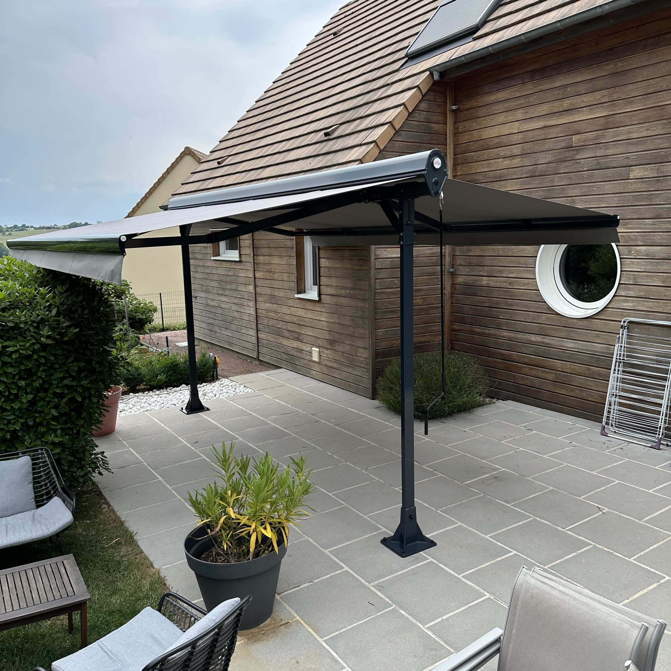 Double-pente pour terrasse
