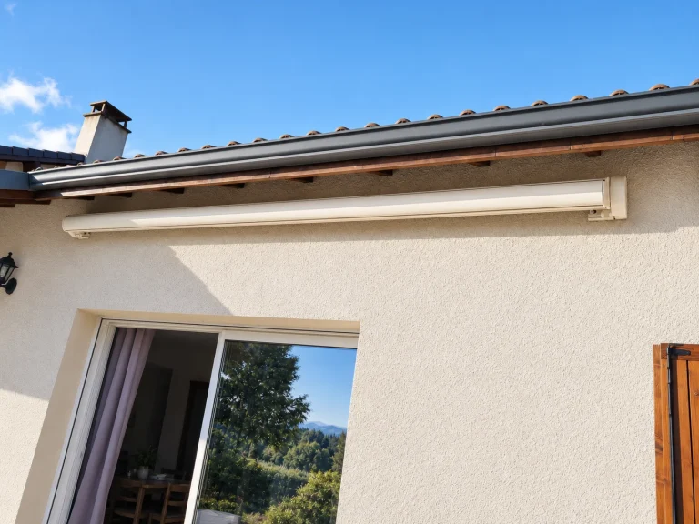 Banne beige pour terrasse