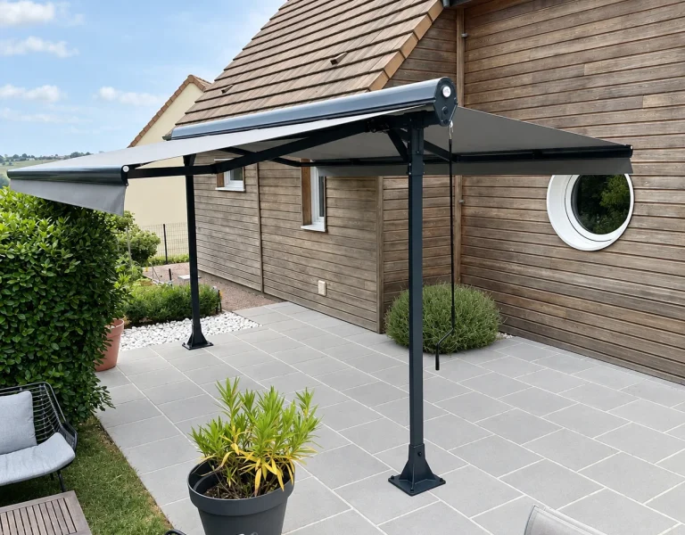 Double-pente pour terrasse —
