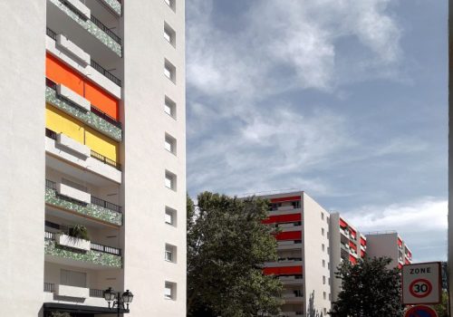 EDF - Bannette Verticale (Laquée Blanc, Toile Orchestra, Treuil, Guidage par conducteur rigide, Pose face