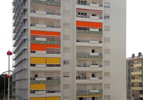 EDF - Bannette Verticale (Laquée Blanc, Toile Orchestra, Treuil, Guidage par conducteur rigide, Pose face